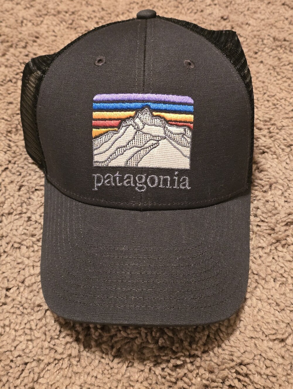 NWT Patagonia Line Logo Ridge LoPro Trucker Hat - Ink Black
